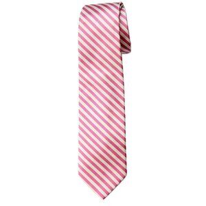 NWOT J Crew Silk Tie Necktie Pink White Repp Stripe Men's